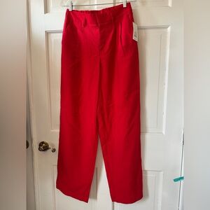 NWT Red Women's Pleated wide leg trousers, a new day, size 4